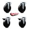 Service Caster 5'' Soft Rubber Wheel Swivel Top Plate Caster Set with 2 Posi Brakes, 4PK SCC-20S514-SRS-2-PLB-2 - alternate 2